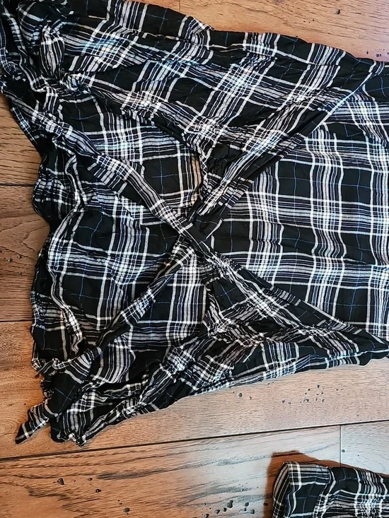 As U Wish Black and White Plaid Half Button-Down Dress - Picture 5 of 7